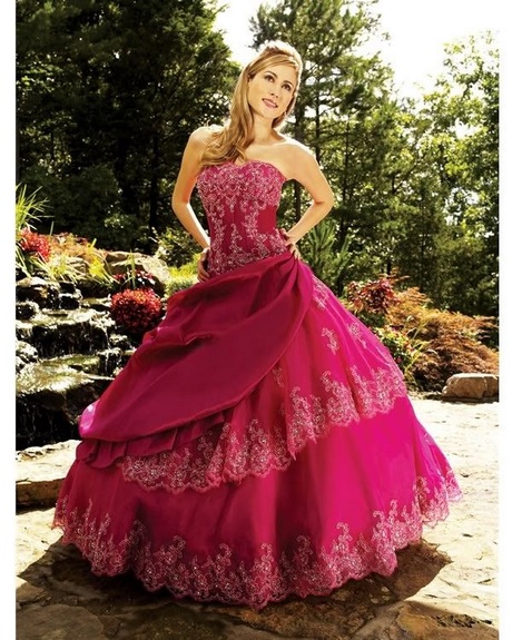 Robe de bal rose fushia