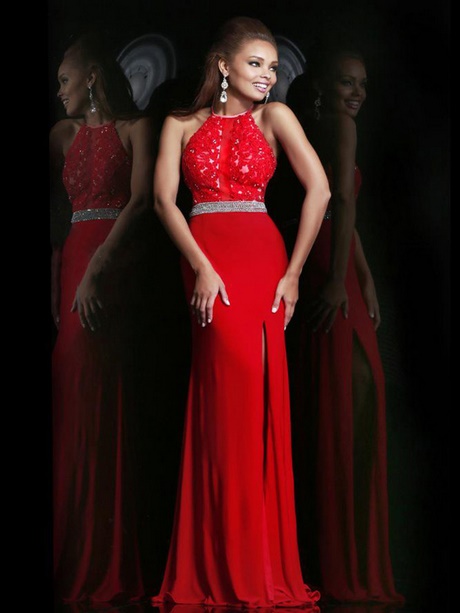 Robe de bal rouge longue