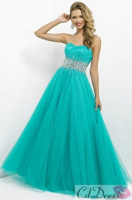 Robe de bal turquoise