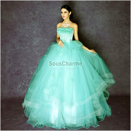 Robe de bal turquoise