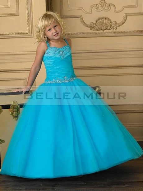 Robe de ceremonie fille bleu