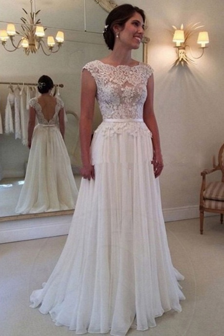 Robe de mariée simple en dentelle