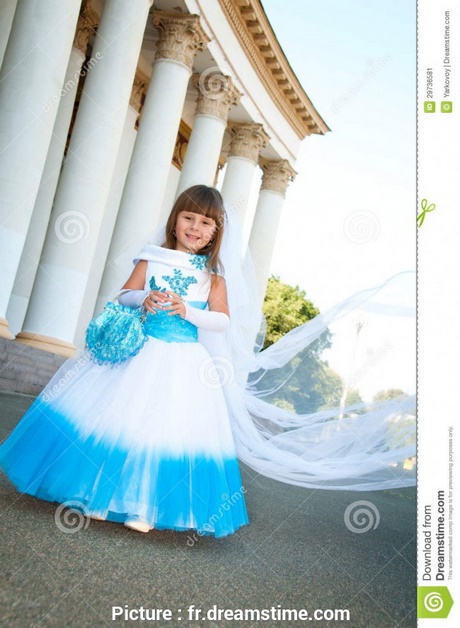 Robe fille mariage bleu