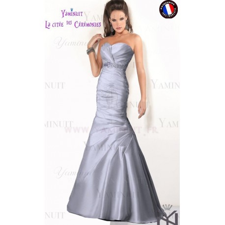 Robe grise longue moulante