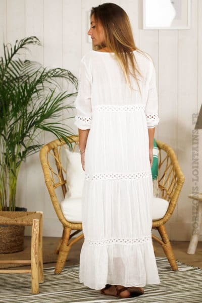 Robe longue boheme blanche