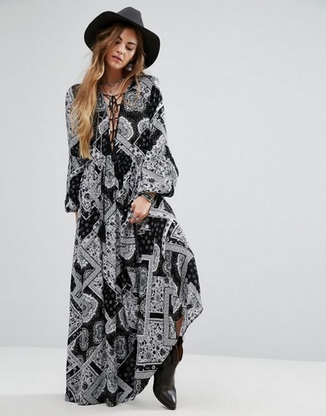 Robe longue noire boheme