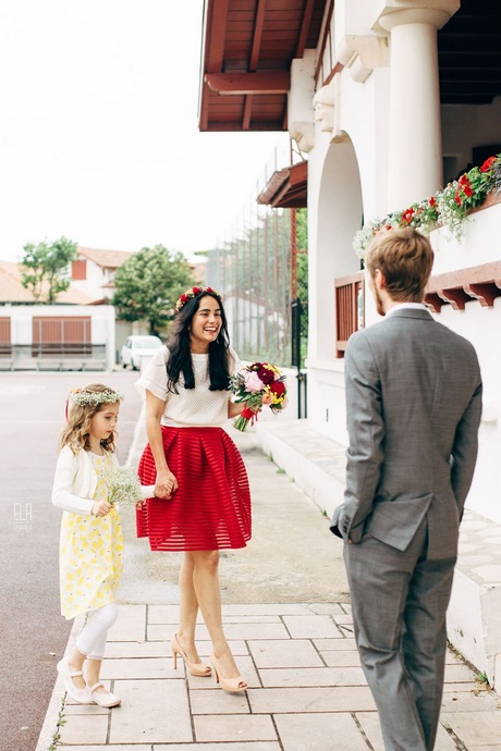 Robe mariage civil rouge