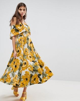 Robe mi longue a fleur