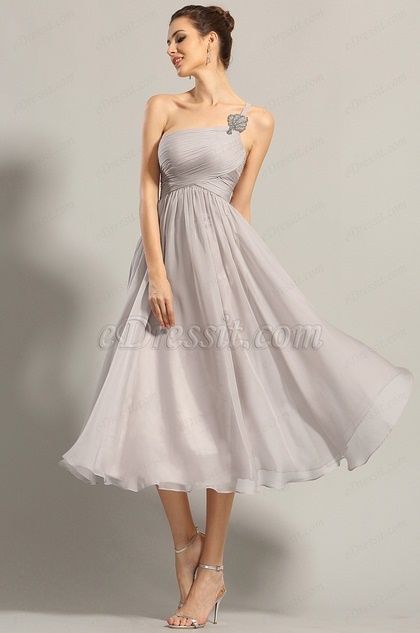 Robe témoin mariage grise