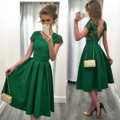 Robe verte mi longue