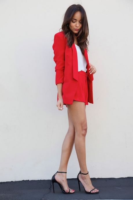 Ensemble tailleur rouge femme