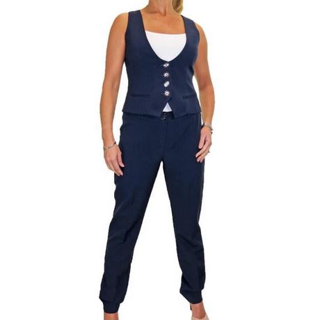 Pantalon tailleur femme bleu marine