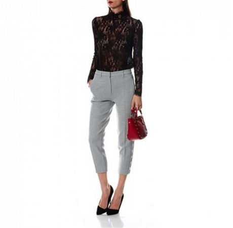 Pantalon tailleur femme gris