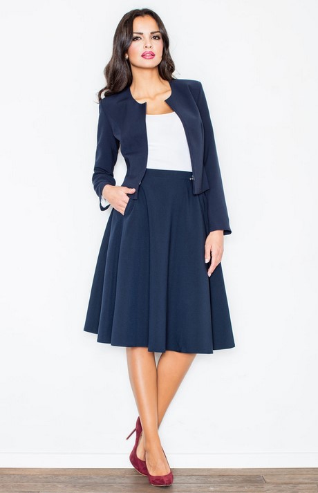 Tailleur bleu marine jupe et veste