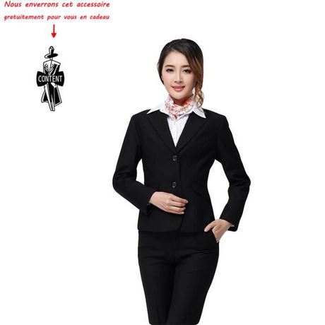 Tailleur veste pantalon noir femme