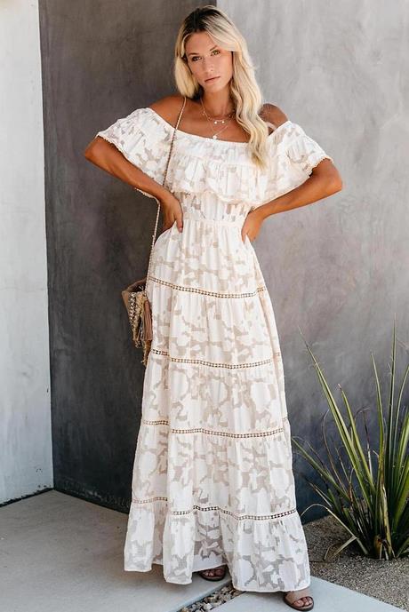 Robe blanche longue boheme