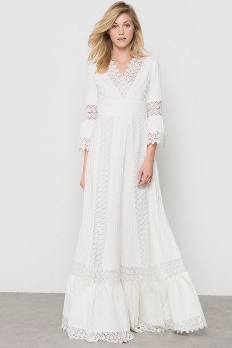 Robe blanche longue femme