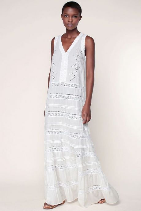 Robe blanche longue femme