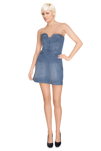 Robe bustier en jean femme