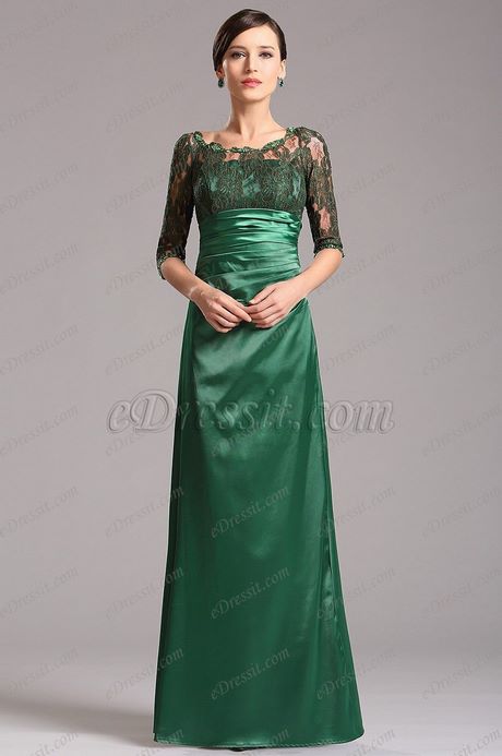 Robe de soirée dentelle verte