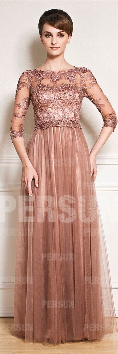 Robe de soirée longue haut dentelle