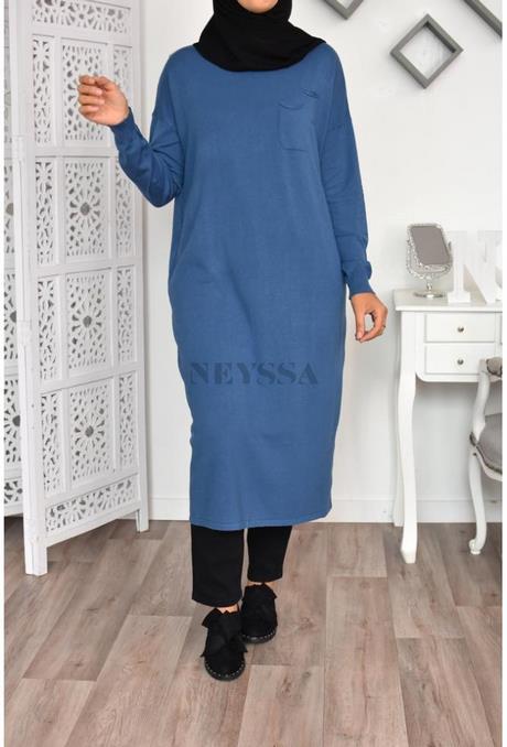 Robe en laine longue droite