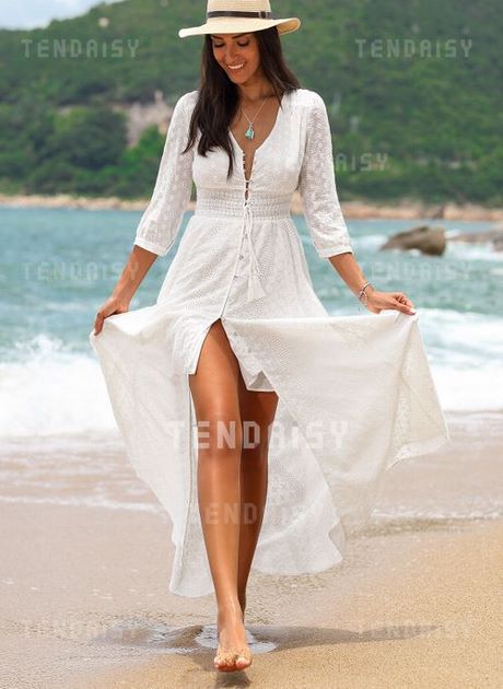 Robe longue blanche style boheme