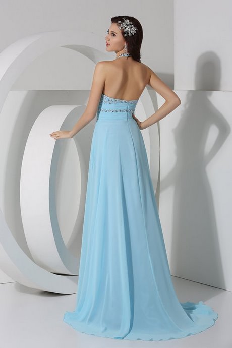 Robe longue bleu pastel