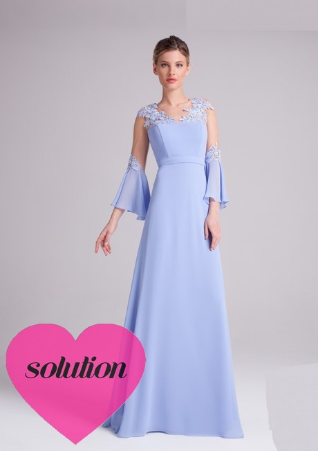 Robe longue bleu pastel