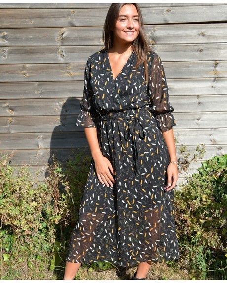 Robe longue imprimée femme