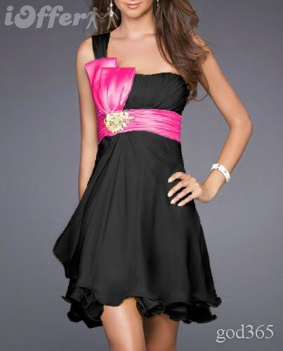 Robe noir et rose fushia