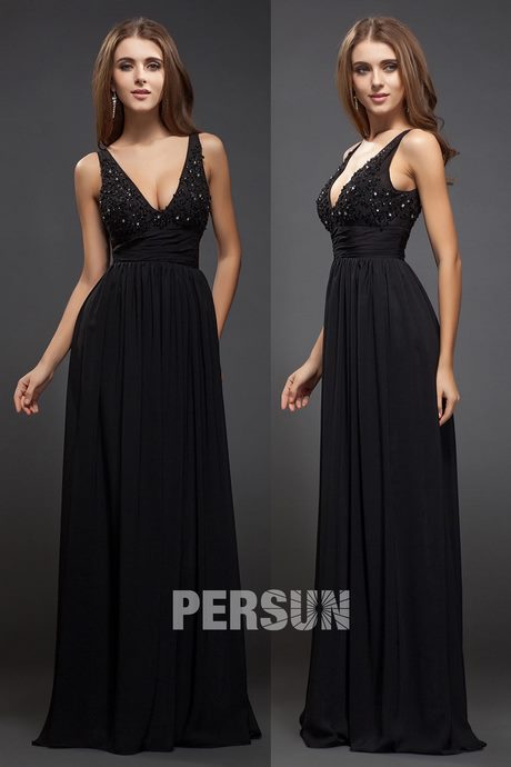 Robe noire longue de soirée