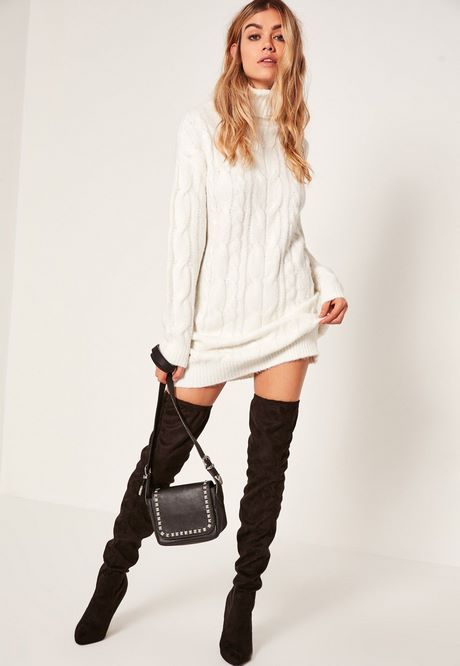 Robe pull blanche hiver