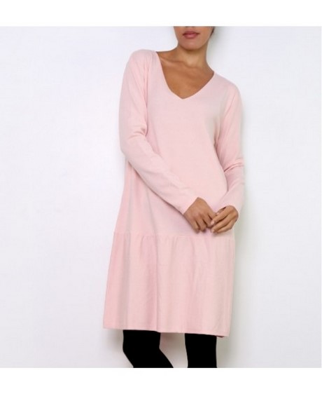 Robe pull rose femme