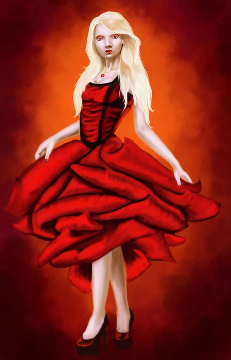 Robe rose rouge