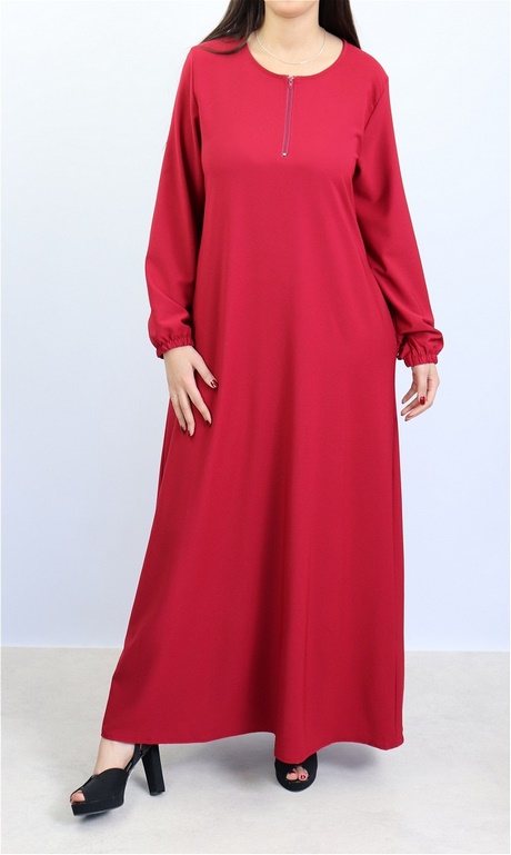 Robe rouge bordeaux longue