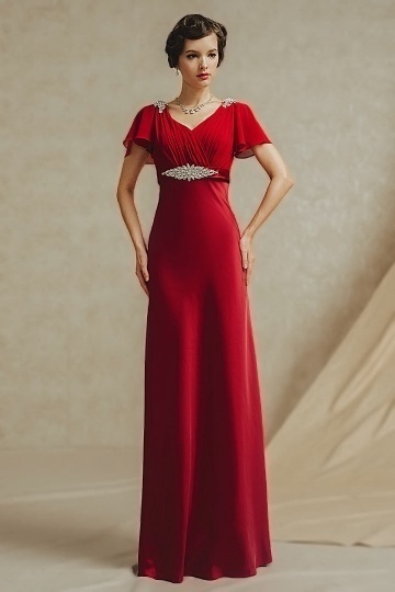 Robe rouge courte fluide