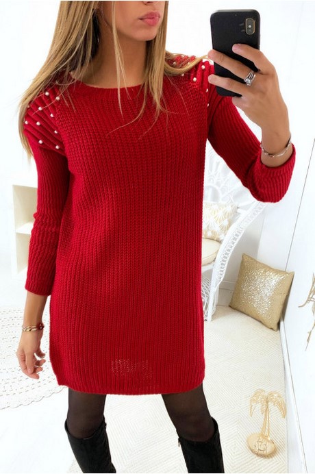 Robe rouge pull