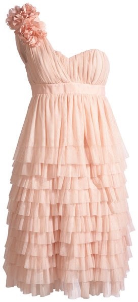 Robe asymétrique rose pale