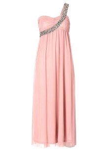 Robe asymétrique rose pale