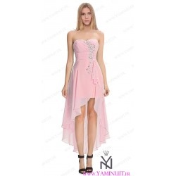 Robe asymétrique rose pale