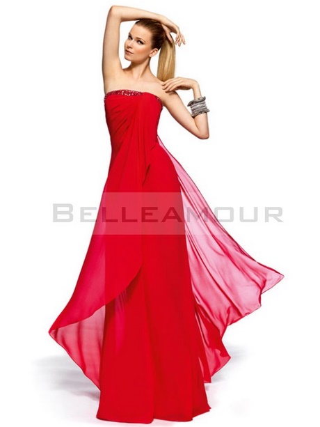 Robe bustier rouge longue