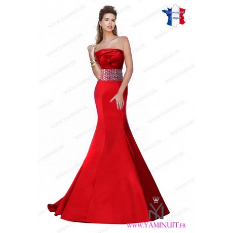 Robe bustier rouge longue