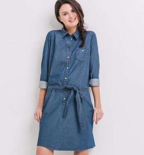 Robe chemise en jean femme