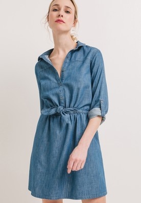 Robe chemise en jean femme