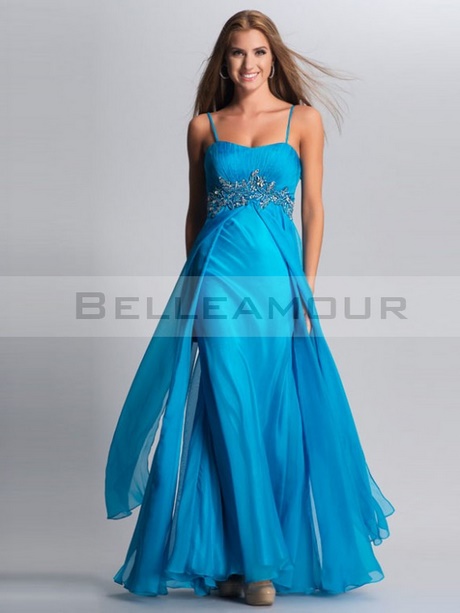 Robe de soirée bleu turquoise