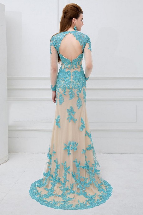 Robe de soirée bleu turquoise