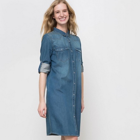 Robe en jean longue