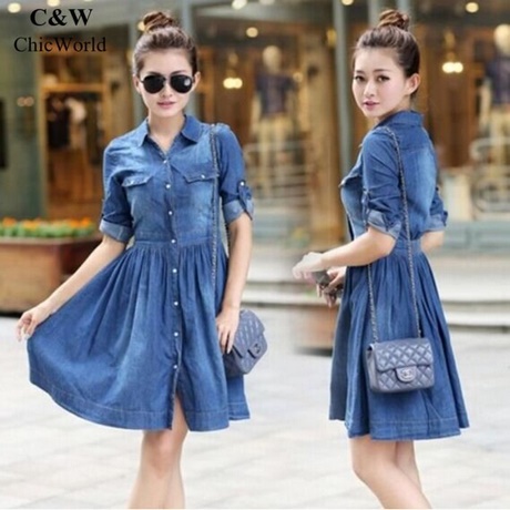 Robe en jean longue