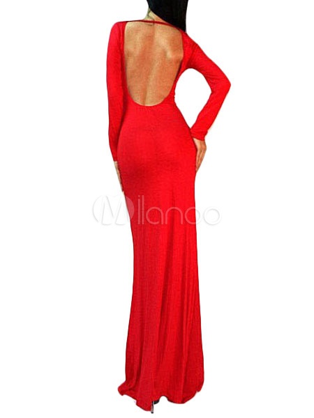 Robe longue moulante rouge